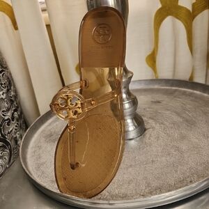 Tory Burch Mini Miller Brown Jelly Sandals Size 8